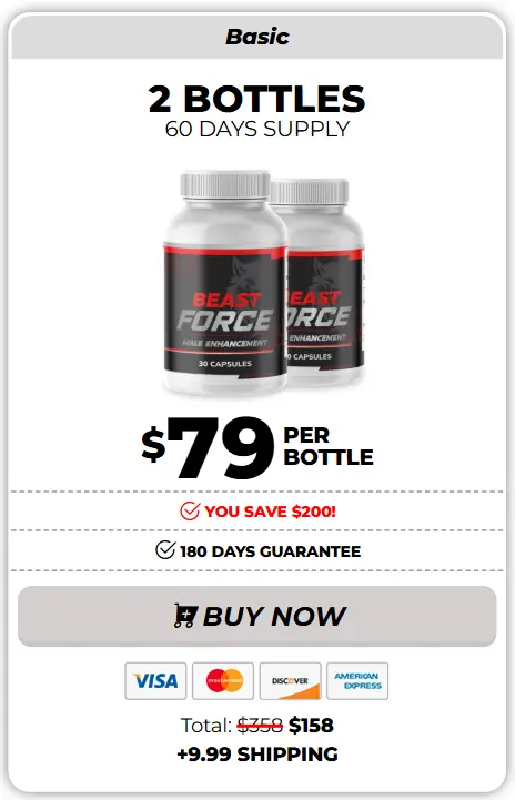2-bottle Beast Force USA testosterone booster pricing